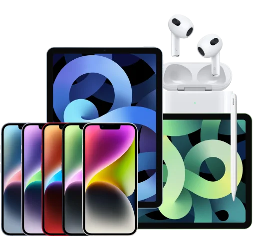 Pilihan perangkat Apple, termasuk iPad, iPhone, dan aksesori di Harwi Gadget